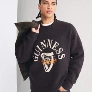 NWT Guinness Black and White Crewneck Sweater for Men